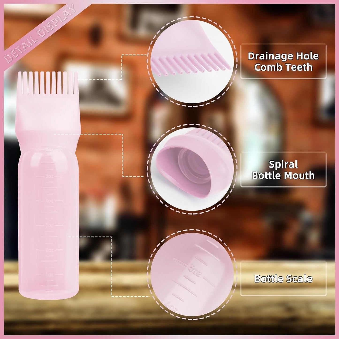 Root Comb Applicator Bottle for Hair Dye & Oil