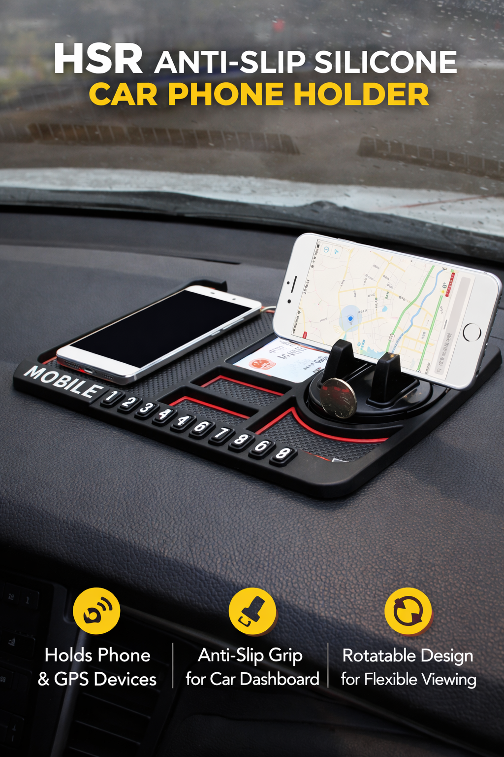 HSR Anti-Slip Silicone Car Phone Holder